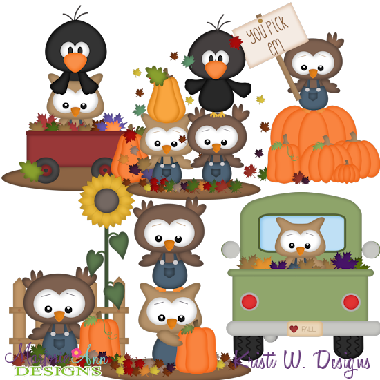 Autumn Owls SVG Cutting Files + Clipart - Click Image to Close